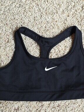 Nike Black Racerback Sports Bra with White Swoosh